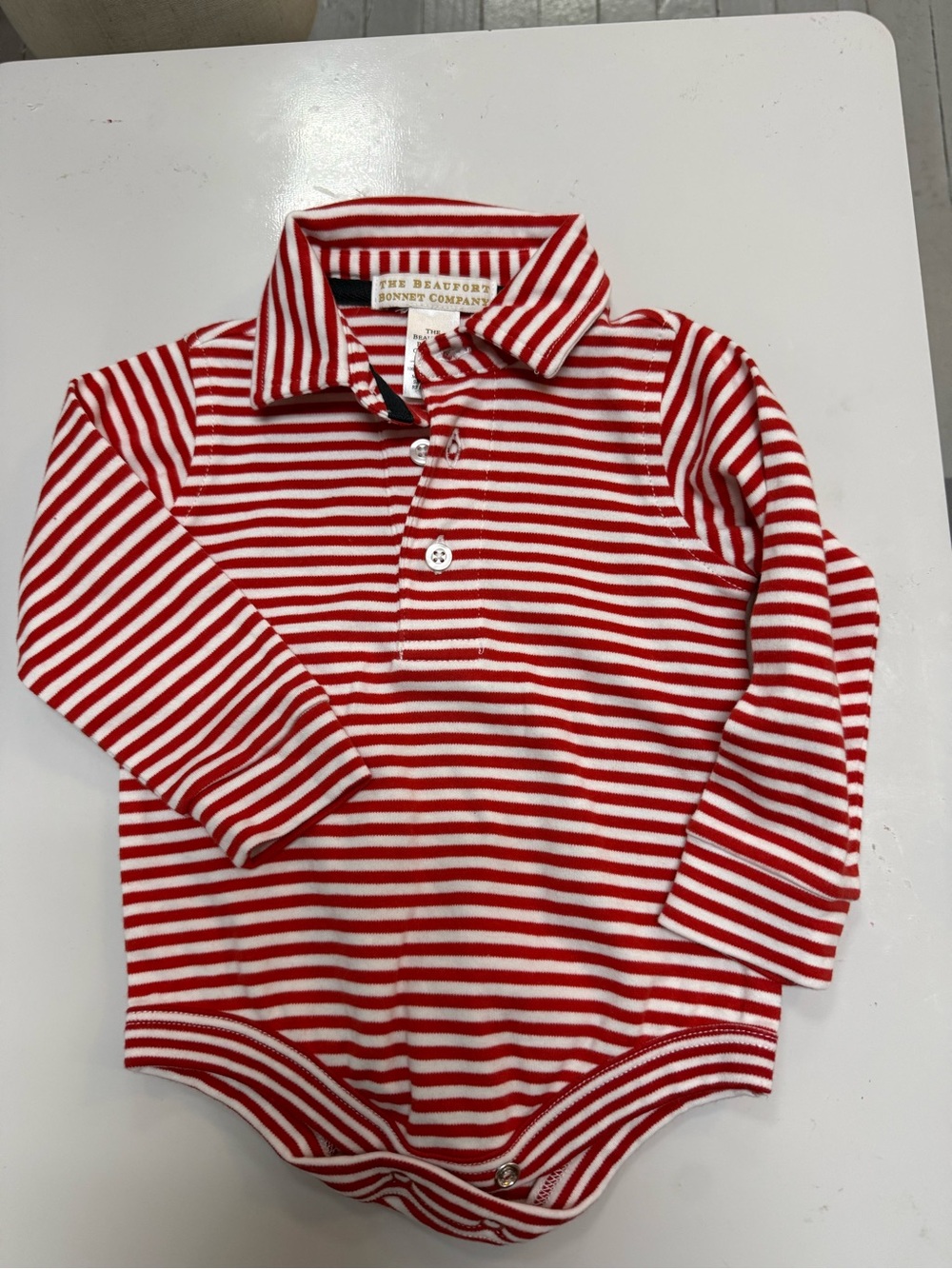 The Beaufort Bonnet Company Red & White Striped Button-Down Kids Shirt - Picture 5 of 5